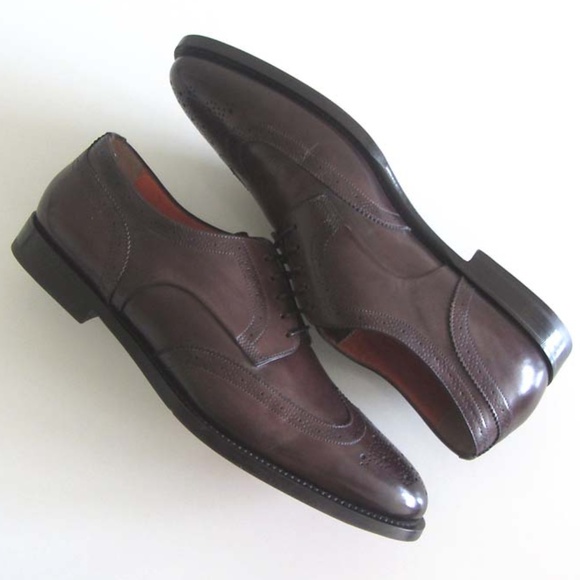 new SANTONI FAM antiqued wingtip shoes 7 F / 8 US main image 4